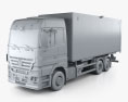 Mercedes-Benz Actros Box Truck 2022 3d model clay render