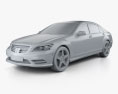 Mercedes-Benz S-class (W221) with HQ interior 2013 3d model clay render