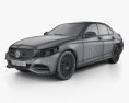 Mercedes-Benz C级 (W205) 轿车 2014 3D模型 wire render