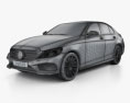 Mercedes-Benz C-Klasse AMG Line (W205) sedan 2014 3D-Modell wire render