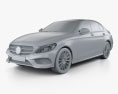 Mercedes-Benz Classe C AMG Line (W205) Berlina 2014 Modello 3D clay render