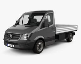 3D model of Mercedes-Benz Sprinter Drop Side Single Cab 2016