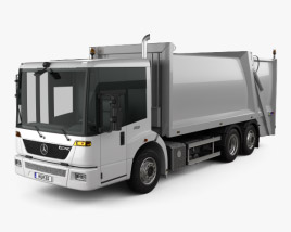 3D model of Mercedes-Benz Econic Garbage Truck Rolloffcon 3axle 2012