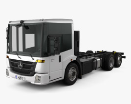 3D model of Mercedes-Benz Econic Chassis Truck 3axle 2016