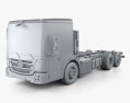 Mercedes-Benz Econic Chassis Truck 3axle 2016 3d model clay render