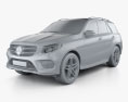 Mercedes-Benz GLE-class (W166) AMG Line 2017 3d model clay render