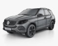Mercedes-Benz GLE 클래스 (W166) 2017 3D 모델  wire render