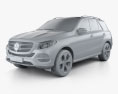 Mercedes-Benz GLE 클래스 (W166) 2017 3D 모델  clay render