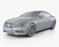 Mercedes-Benz C-class AMG coupe 2018 3d model clay render