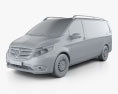 Mercedes-Benz Metris Kastenwagen mit Innenraum 2014 3D-Modell clay render