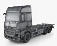 Mercedes-Benz Actros Chassis Truck 3-axle 2022 3d model wire render