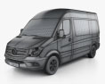 Mercedes-Benz Sprinter Passenger Van SWB HR with HQ interior 2016 3d model wire render