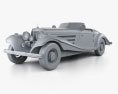 Mercedes-Benz 540K 1936 3D模型 clay render
