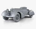 Mercedes-Benz 710 SSK Trossi Roadster 1930 3d model clay render