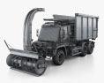 Mercedes-Benz Unimog U530 Paul Snow Plow Truck 2019 Modello 3D wire render