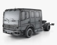 Mercedes-Benz Atego Crew Cab Вантажівка шасі 2010 3D модель wire render