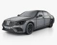 Mercedes-Benz S-class (V222) LWB AMG Line 2018 3d model wire render