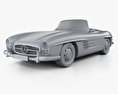 Mercedes-Benz 300 SL 1957 3D模型 clay render