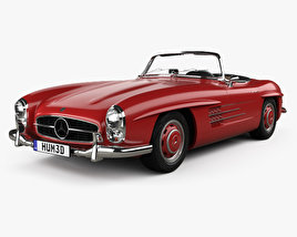 Mercedes-Benz 300 SL with HQ interior 1957 3D model