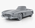 Mercedes-Benz 300 SL mit Innenraum 1957 3D-Modell clay render