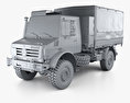 Mercedes-Benz Unimog U5000 Military Truck 2002 3d model clay render