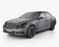 Mercedes-Benz Eクラス セダン HQインテリアと 2010 3Dモデル wire render