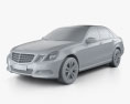 Mercedes-Benz E-class sedan with HQ interior 2012 3d model clay render
