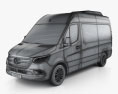 Mercedes-Benz Sprinter (W907) Passenger Van L2H2 2022 3d model wire render