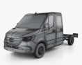 Mercedes-Benz Sprinter (W907) Crew Cab Chassis L2 2022 3d model wire render