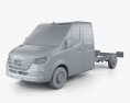 Mercedes-Benz Sprinter (W907) Crew Cab Chassis L3 2022 3d model clay render