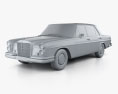 Mercedes-Benz 280 SEL 1972 3Dモデル clay render