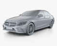 Mercedes-Benz C-class AMG-line sedan 2022 3d model clay render