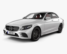 Mercedes-Benz C-class AMG-line sedan with HQ interior 2022 3D model