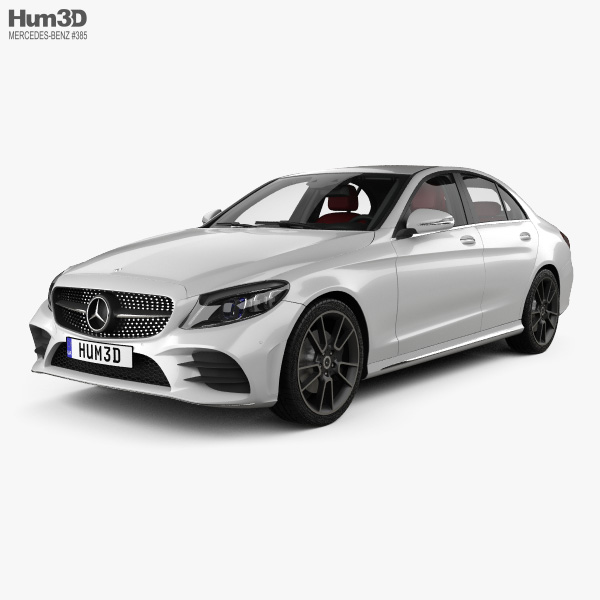Mercedes-Benz C-class AMG-line sedan with HQ interior 2022 3D model