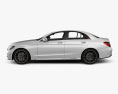 Mercedes-Benz C-class AMG-line sedan with HQ interior 2022 3d model side view