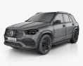 Mercedes-Benz GLE-class AMG-Line with HQ interior 2022 3d model wire render