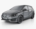 Mercedes-Benz B-class Urban Line with HQ interior 2017 3d model wire render