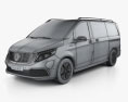 Mercedes-Benz EQV 2022 3D模型 wire render