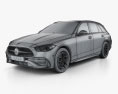 Mercedes-Benz C级 AMG-Line estate 2021 3D模型 wire render