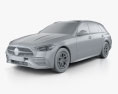 Mercedes-Benz C级 AMG-Line estate 2021 3D模型 clay render