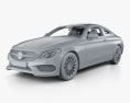 Mercedes-Benz C级 coupe AMG-Line 带内饰 2015 3D模型 clay render