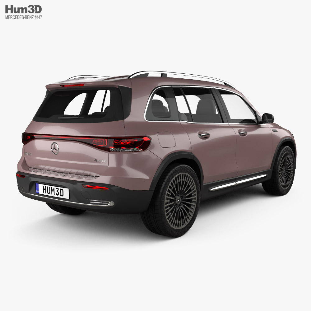 Mercedes-Benz EQB 2022 3D模型 后视图