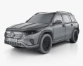 Mercedes-Benz EQB 2022 3D模型 wire render