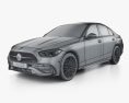 Mercedes-Benz C级 L AMG-line 2021 3D模型 wire render
