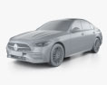 Mercedes-Benz C级 L AMG-line 2021 3D模型 clay render
