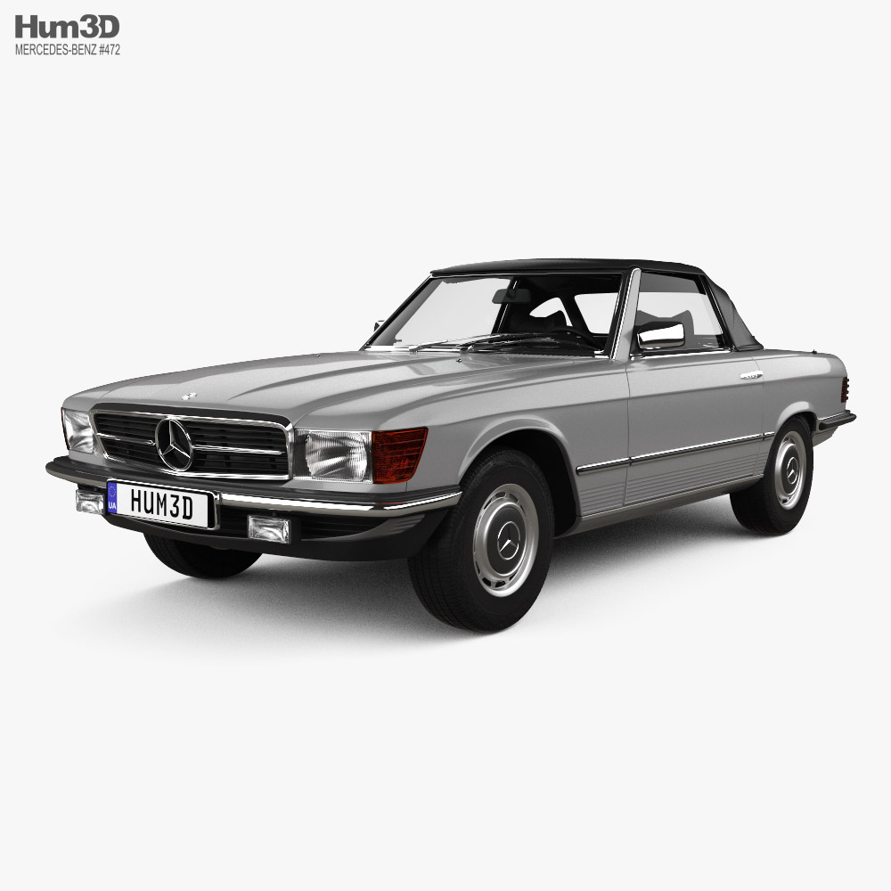 Mercedes-Benz SLクラス コンバーチブル インテリアと 1974 3Dモデル