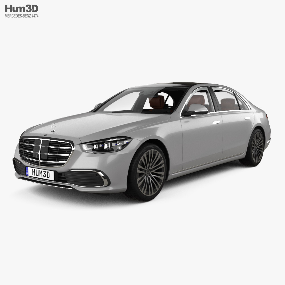 Mercedes-Benz S 클래스 LWB 인테리어 가 있는 2021 3D 모델 
