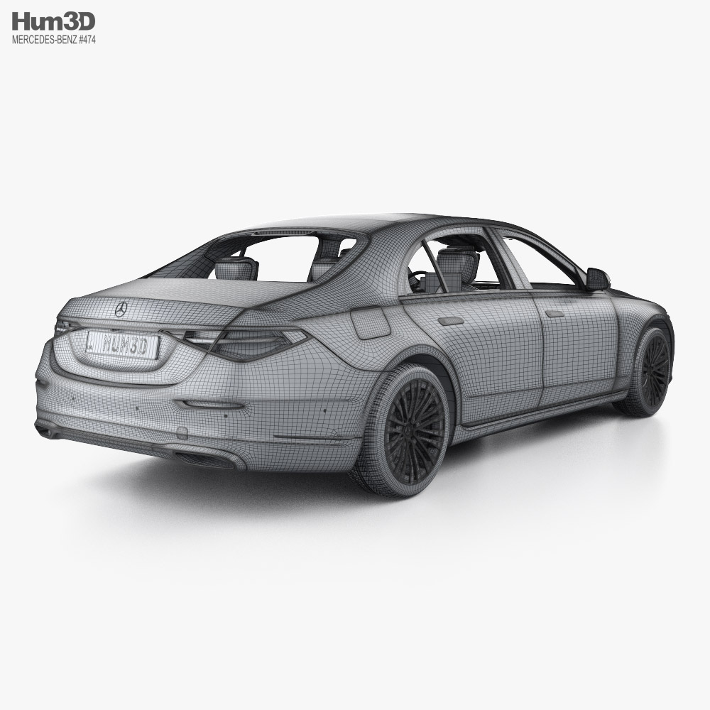 Mercedes Benz S Klasse Lwb Mit Innenraum 21 3d Modell Fahrzeuge On Hum3d