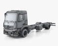 Mercedes-Benz Actros Classic Space M-cab Fahrgestell LKW 2-Achser 2022 3D-Modell wire render