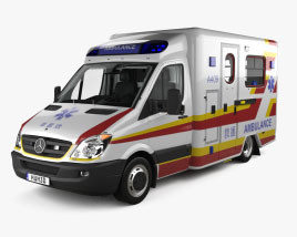 Mercedes-Benz Sprinter Ambulance with HQ interior 2011 3D model